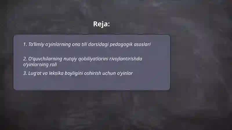 Taʼlimiy oʻyinlarning ona tili darsidagi pedagogik asoslari 2