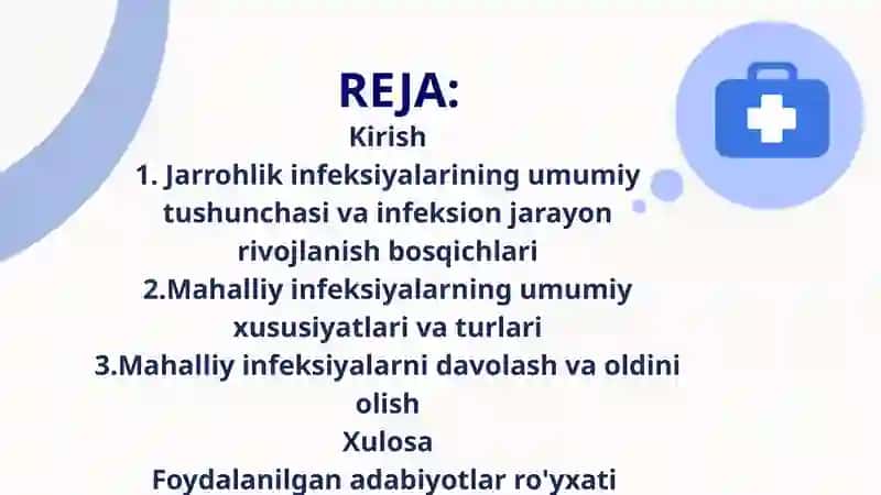 JARROHLIK INFEKSIYASI - MAHALLIY INFEKSIYALAR: ABSESS, FLEGMONA, SARAMAS, PANARISIY, LIMFADENIT 2