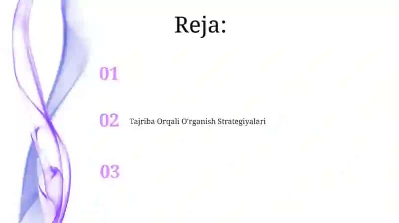Tajriba Orqali O'rganish Strategiyalari 2