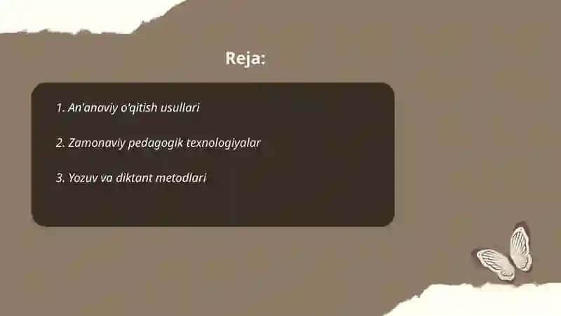 Ananaviy va zamonaviy metodlar 2