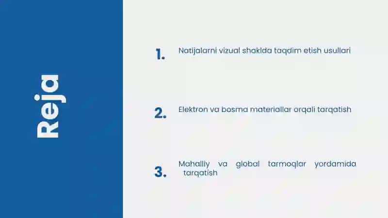 Natijalarni vizual shaklda taqdim etish usullari 2