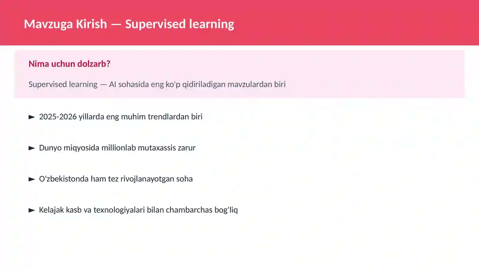 AI | MACHINE LEARNING ASOSLARI 2