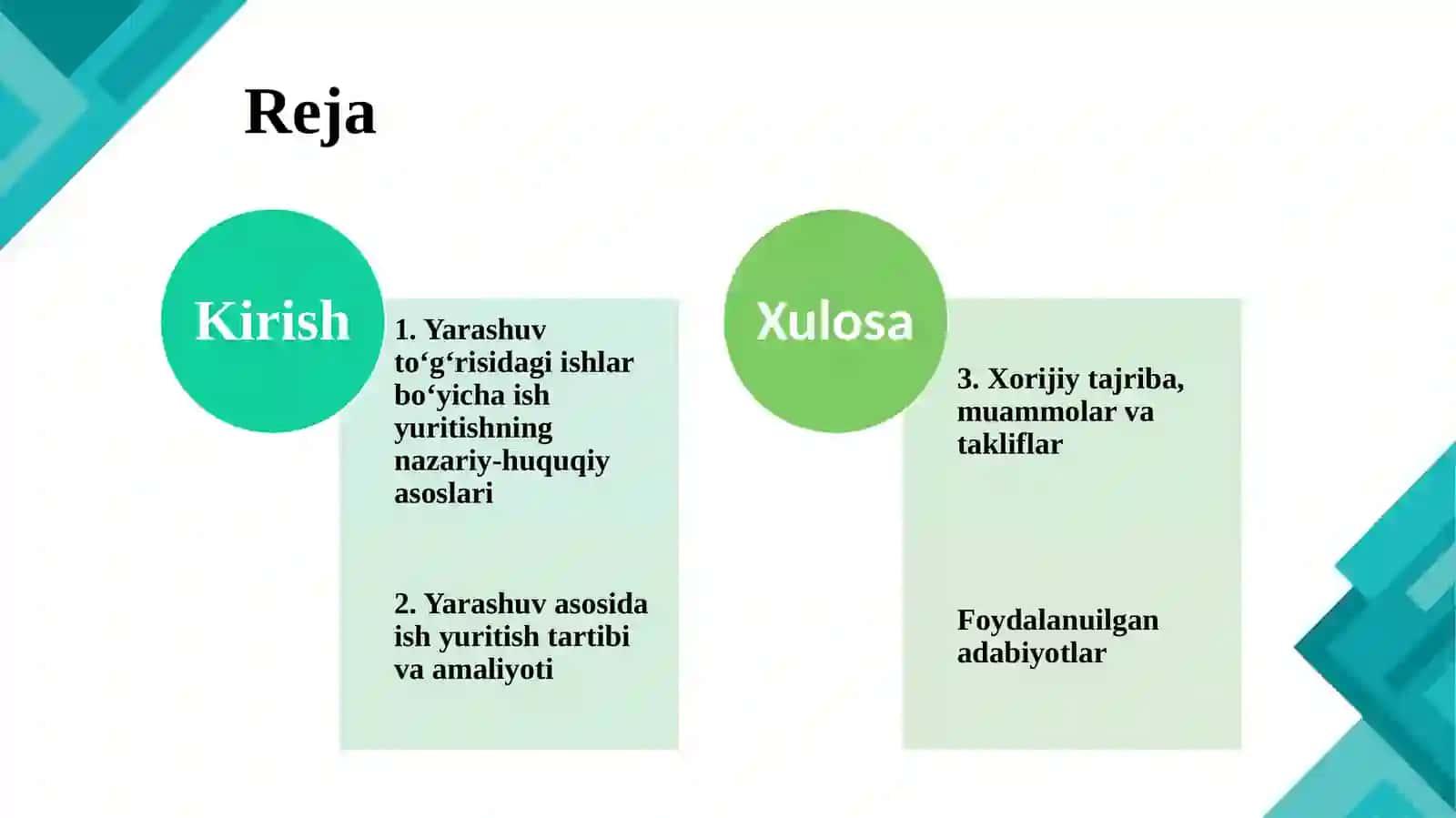 Yarashuv to’g’risidagi ishlar bo’yicha ish yuritish 2
