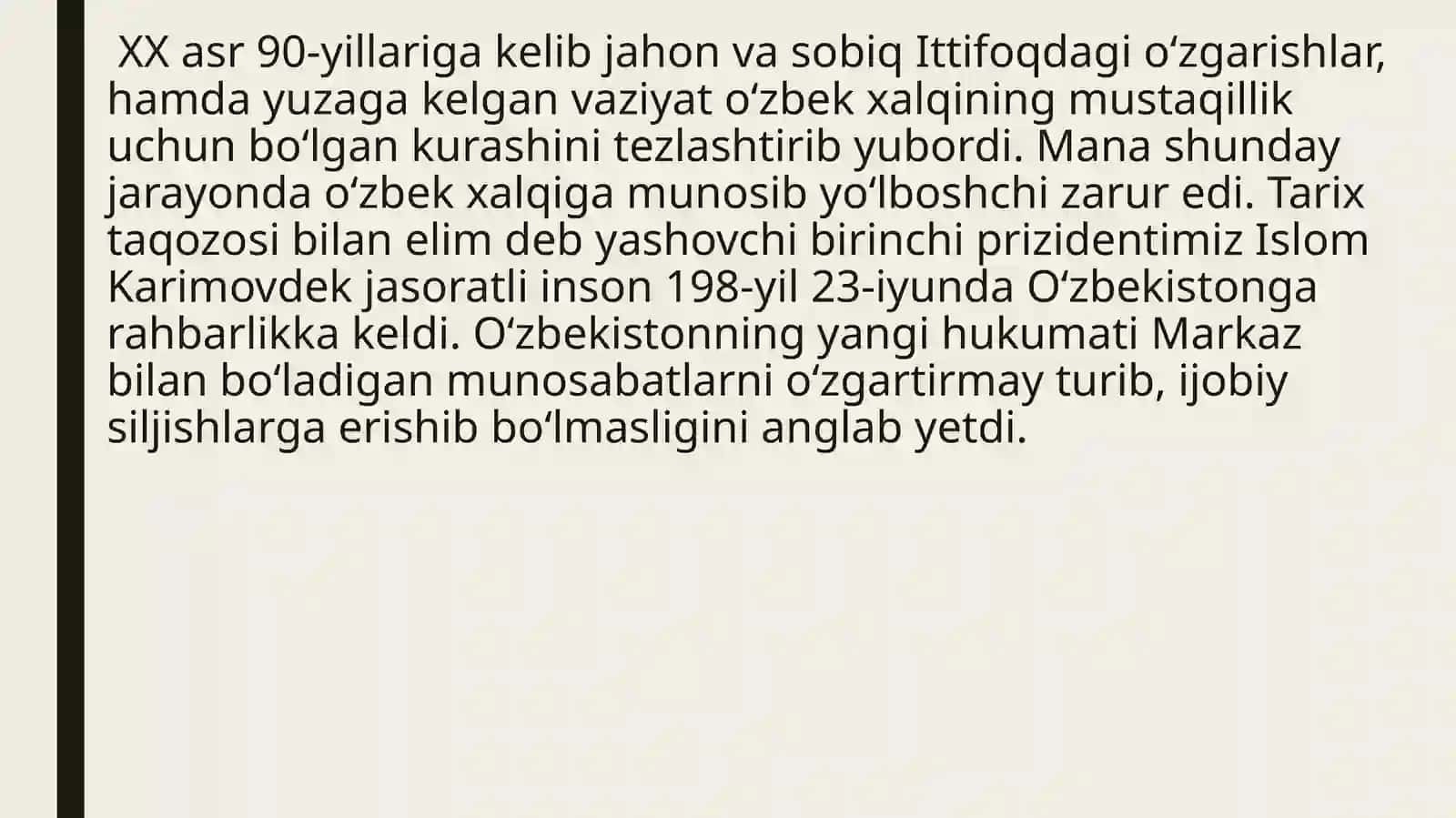 O‘zbekiston mustaqillik yo‘lida (1985-1989-yillar) 2