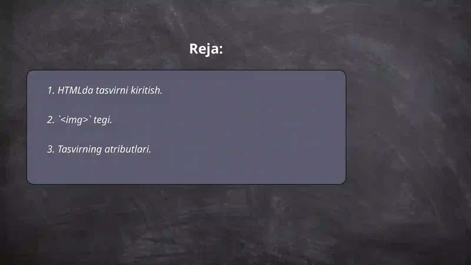 HTML tasvir joylash va boshqarish 2