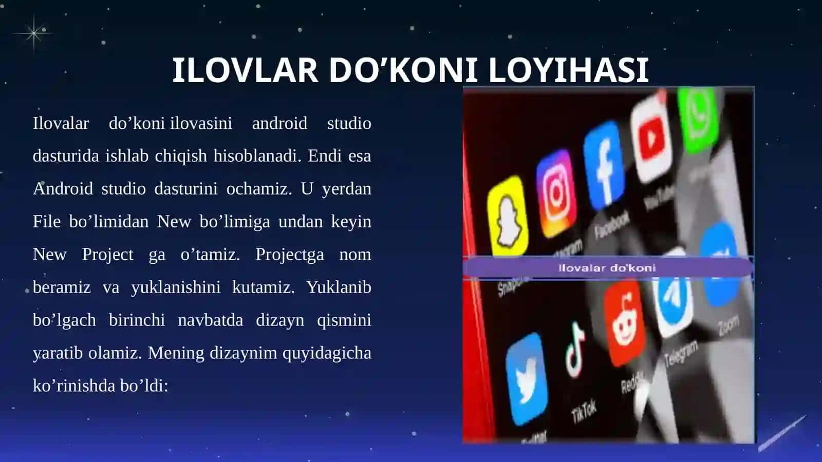 Ilovlar dokoni kurs ishi taqdimoti 2