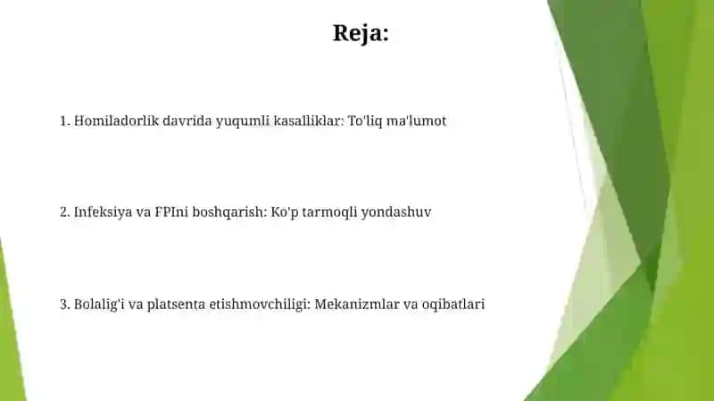 Infeksiya yuqqan homlador ayollarni olib borish 2