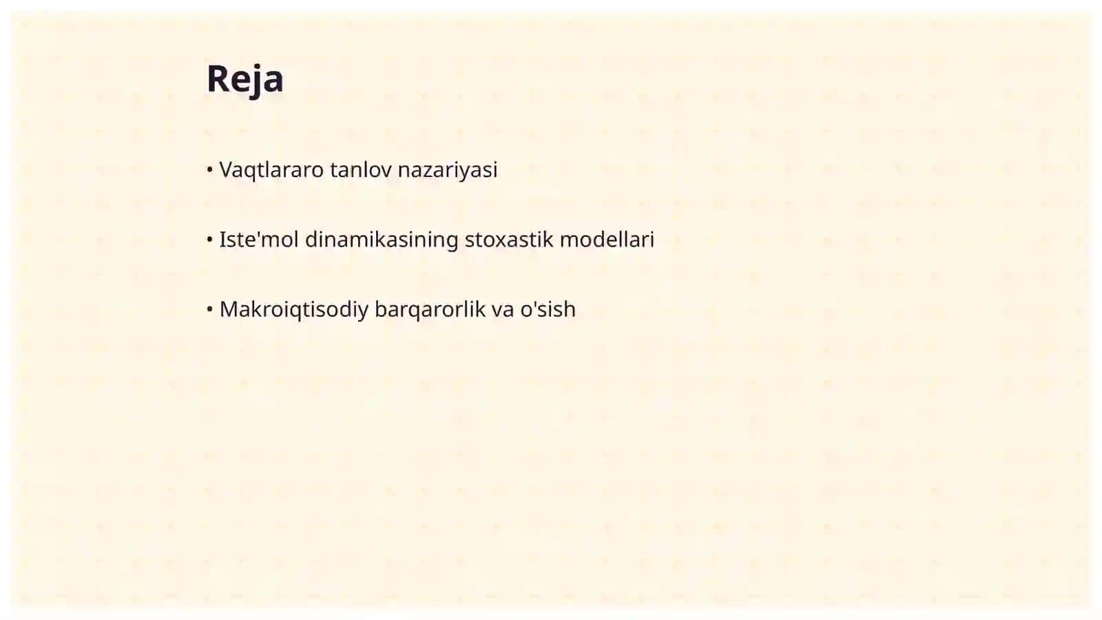Jamg'arish va iste'molning makroiqtisodiy modellashtirilishi 2