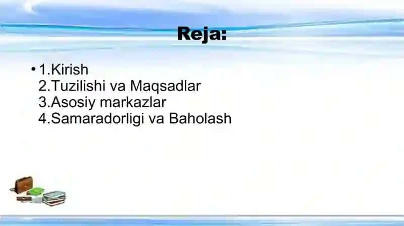 Rivojlanish markazlarining faoliyati 2