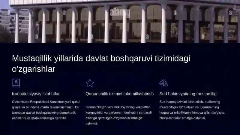 Mustaqillik yillarida davlat boshqaruvi tizimida amalga oshirilgan islohotlar 2