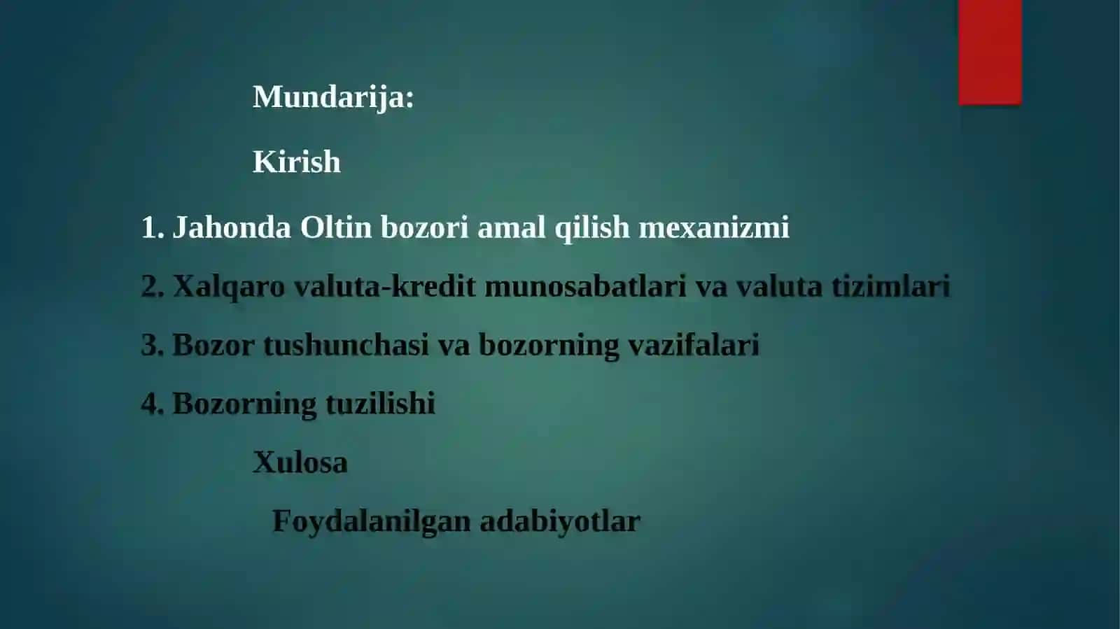 Qimmatbaho metallar bozori xususiyatlari va vazifalari 2