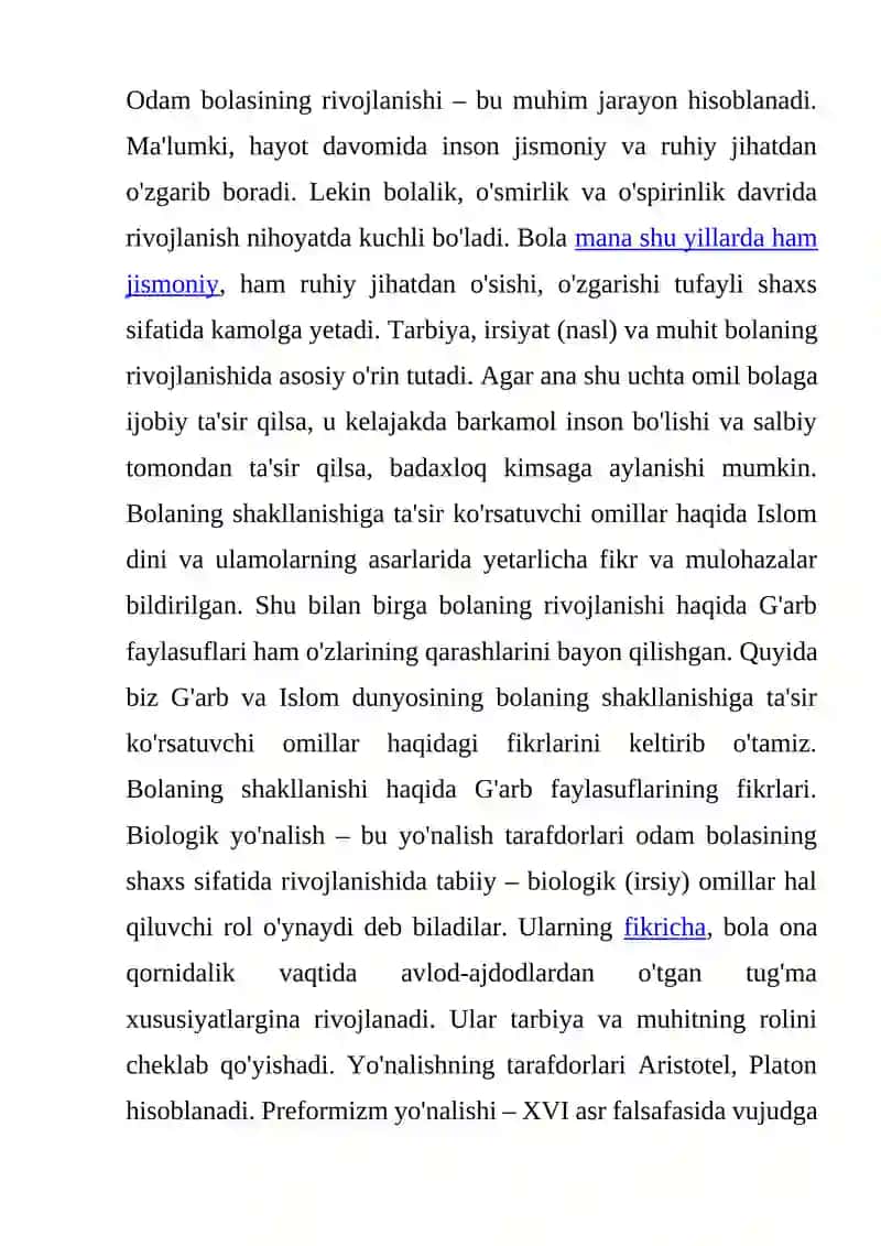 BOLA SHAXSINI RIVOJLANISH OMILLARI. MAKTABGACHA TA'LIM TASHKILOTLARIDA SOG'LOMLASHTIRISH TADBIRLARINI TASHKIL QILISH, SPORT MUSOBAQALARI O'TKAZISH 2