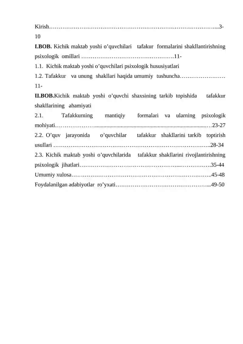 Kichik maktab yoshi o’quvchilarida tafakkur shakllarini tarkib toptirishning psixologik asoslari 2