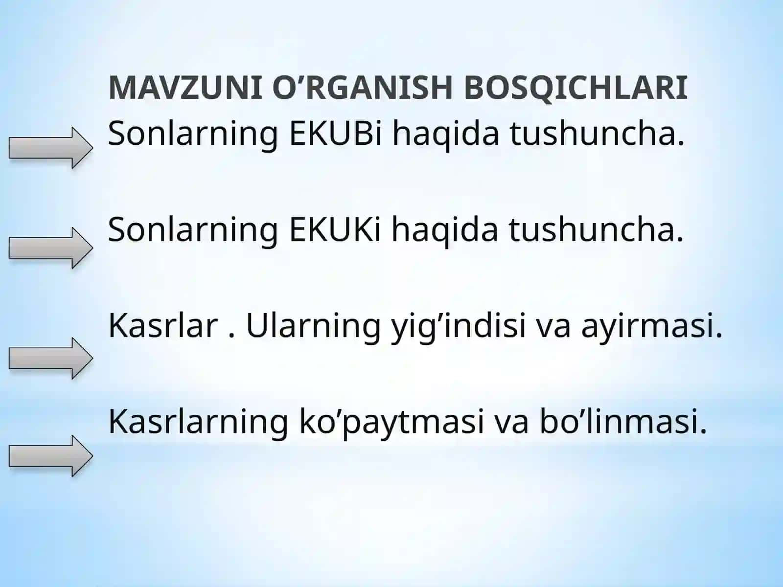 2-SONLATRNING EKUK VAEKUBI.KASRLAR VA ULAR USTIDA AMALLAR 2