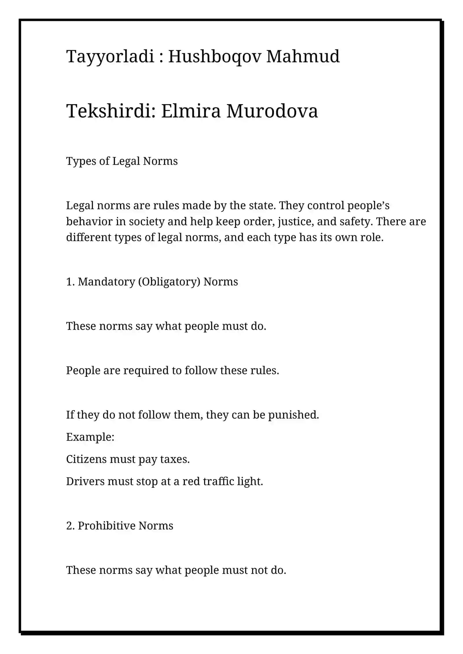 Types of Legal Norms 2