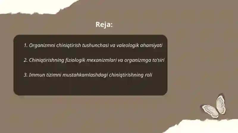 Organizmni chiniqtirishning valeologik ahamiyati 2