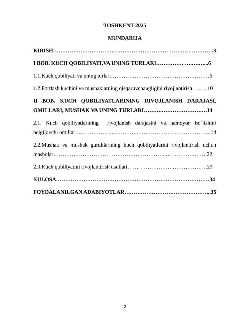 Kuch jismoniy sifatini tarbiyalash 2