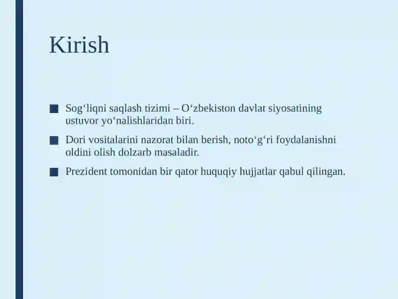 O'zbekiston Respublikasi Prezidentining retsepturaga asoslangan qonun va farmoyishlari 2