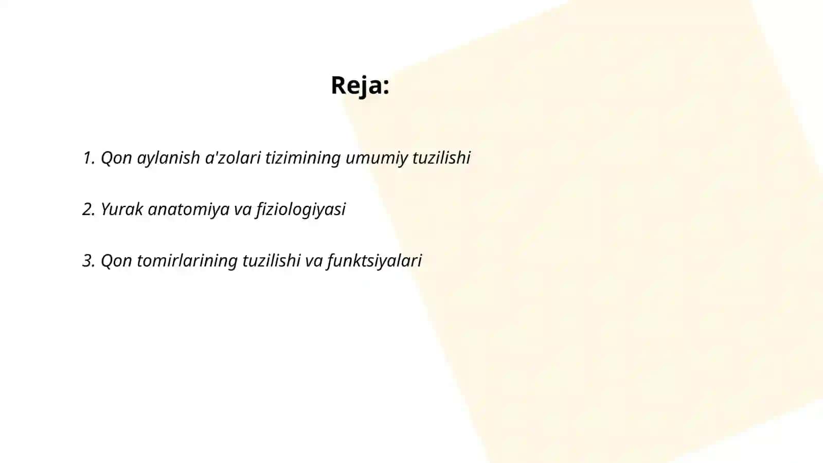 Qon aylanish a'zolari tizimini baholash 2