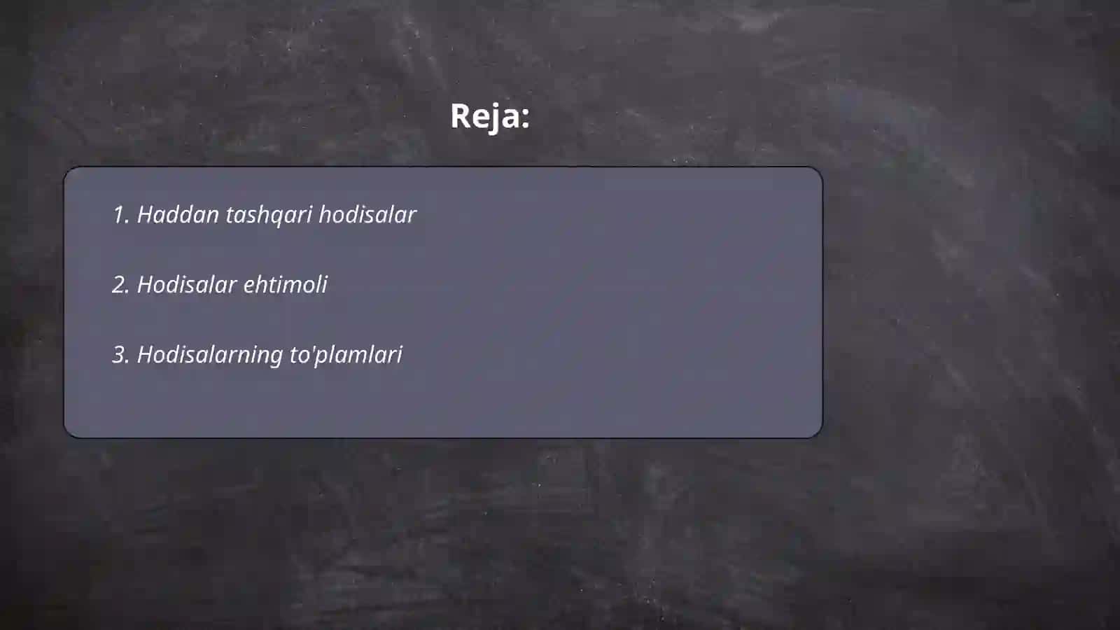 Hodisalar ustida amallar 2