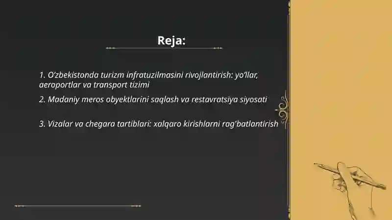 O’zbekistonda xalqaro va ichki turizmning rivojlanishi 2
