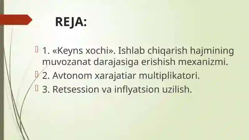 KEYNSNING MAKROIQTISODIY MUVOZANAT MODELI 2