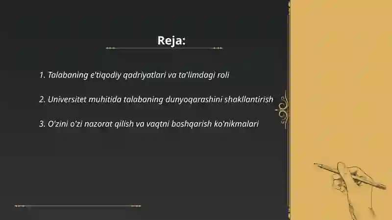 Talabaning e'tiqodi va dunyoqarashini shakllantirish 2