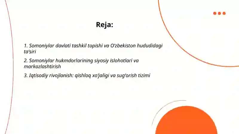 Oʻzbekiston davlatchiligining tarixiy bosqichlari (Oʻzbekiston hududidagi Somoniylar davlati tarixi misolida) 2