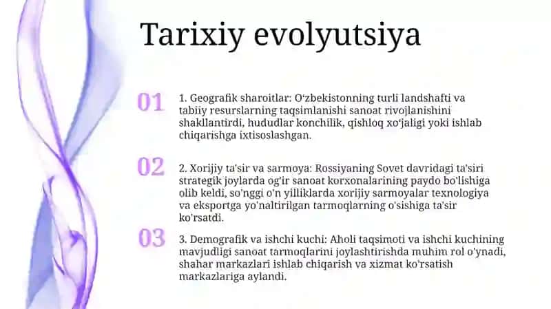 O'Zbekiston Sanoatining Hududiy Tashkil Etilishiga Ta'Sir Qiluvchi Omillar 2
