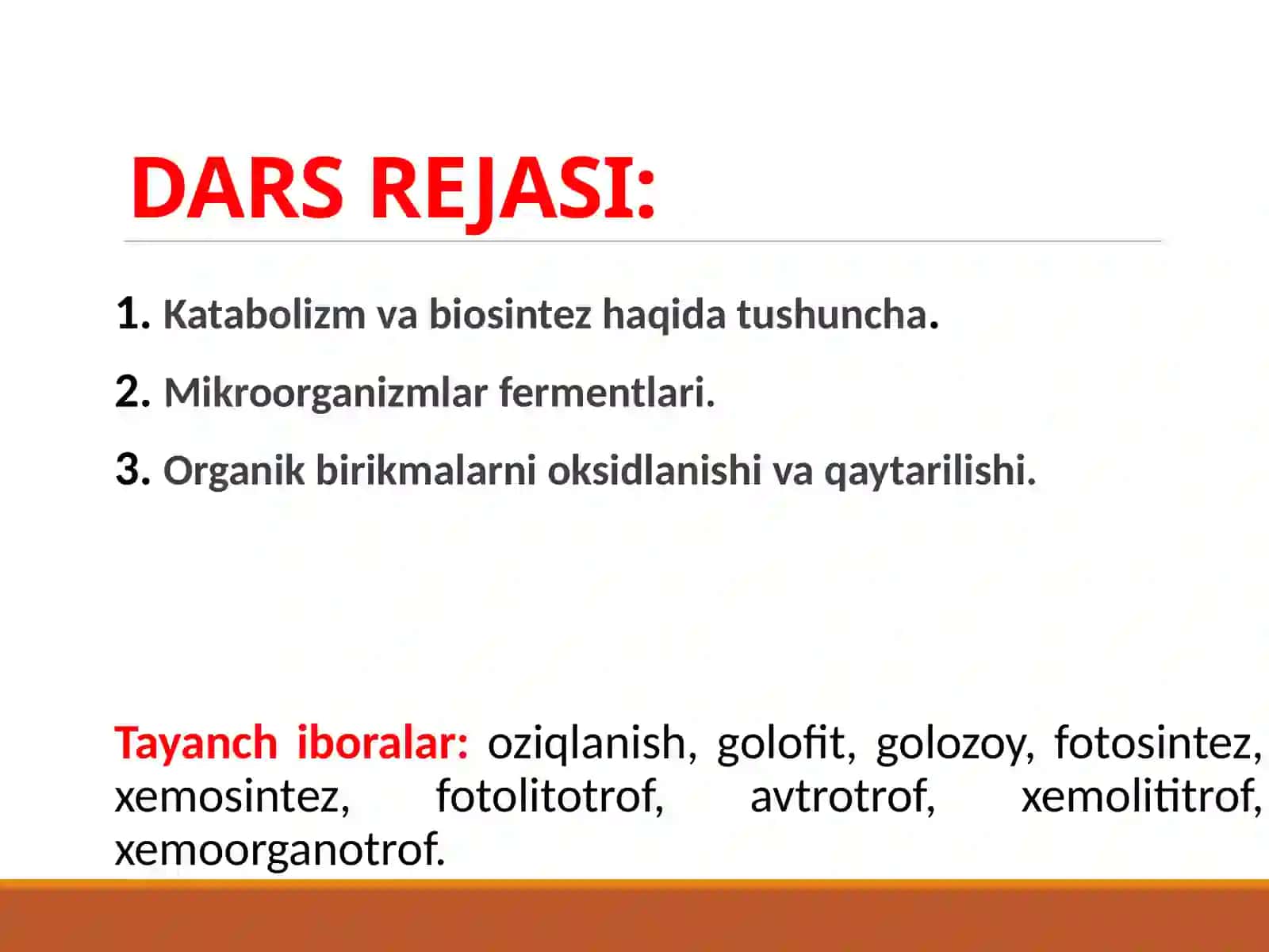 BIOTEXNOLOGIYA METABOLIZM 2