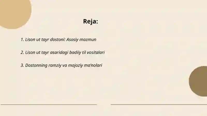 Lison ut tayr dostonining badiiy g’oyaviy xususiyatlari 2