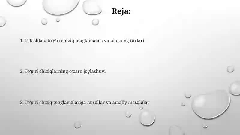 Tekislikda toʻgʻri chiziq tenglamalari va uning turlari 2