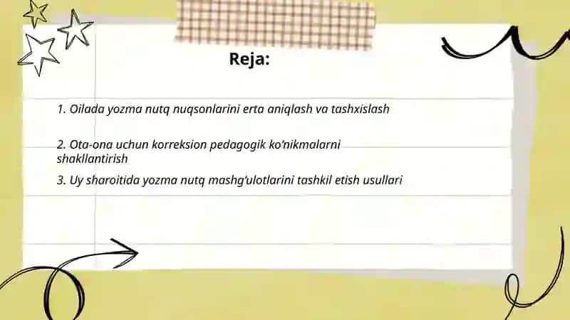Yozma nutq nuqsoniga ega bolalarni oilada tarbiyalashning korreksion yo'nalganligi 2