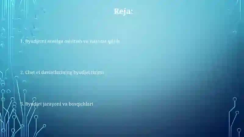 Xorijiy mamlakatlar byudjet tizimi va byudjet jarayoni 2