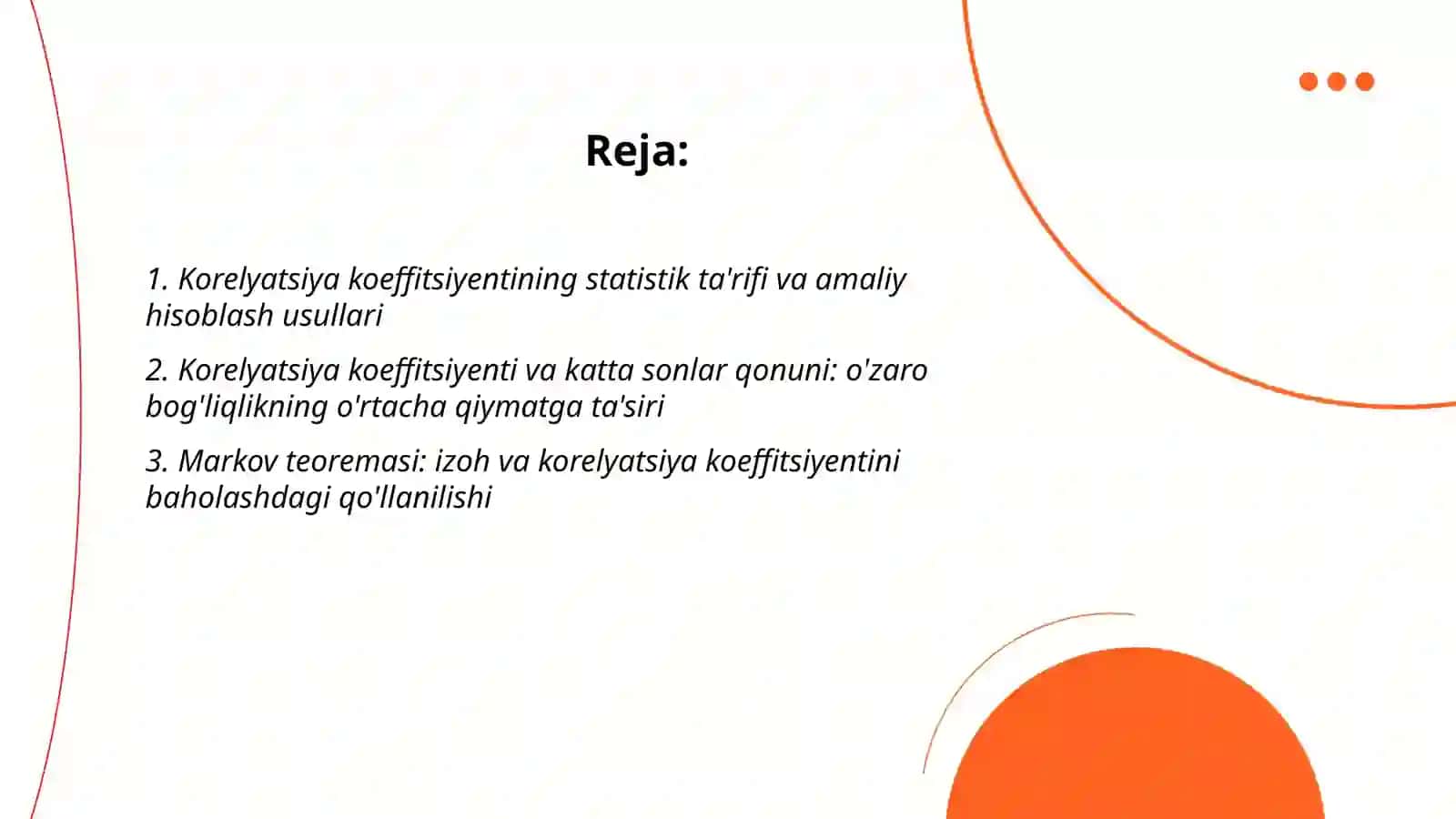Korelyatsiya koeffitsiyentini amalda qo'llanishi 2