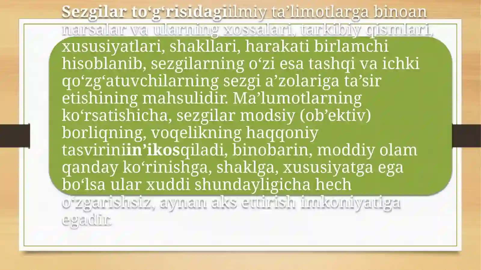 Sezgi va idrokning psixologik mohiyati, fiziologiyasi 2