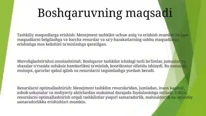 Boshqaruv Maqsadi Va Funksiyalari 2