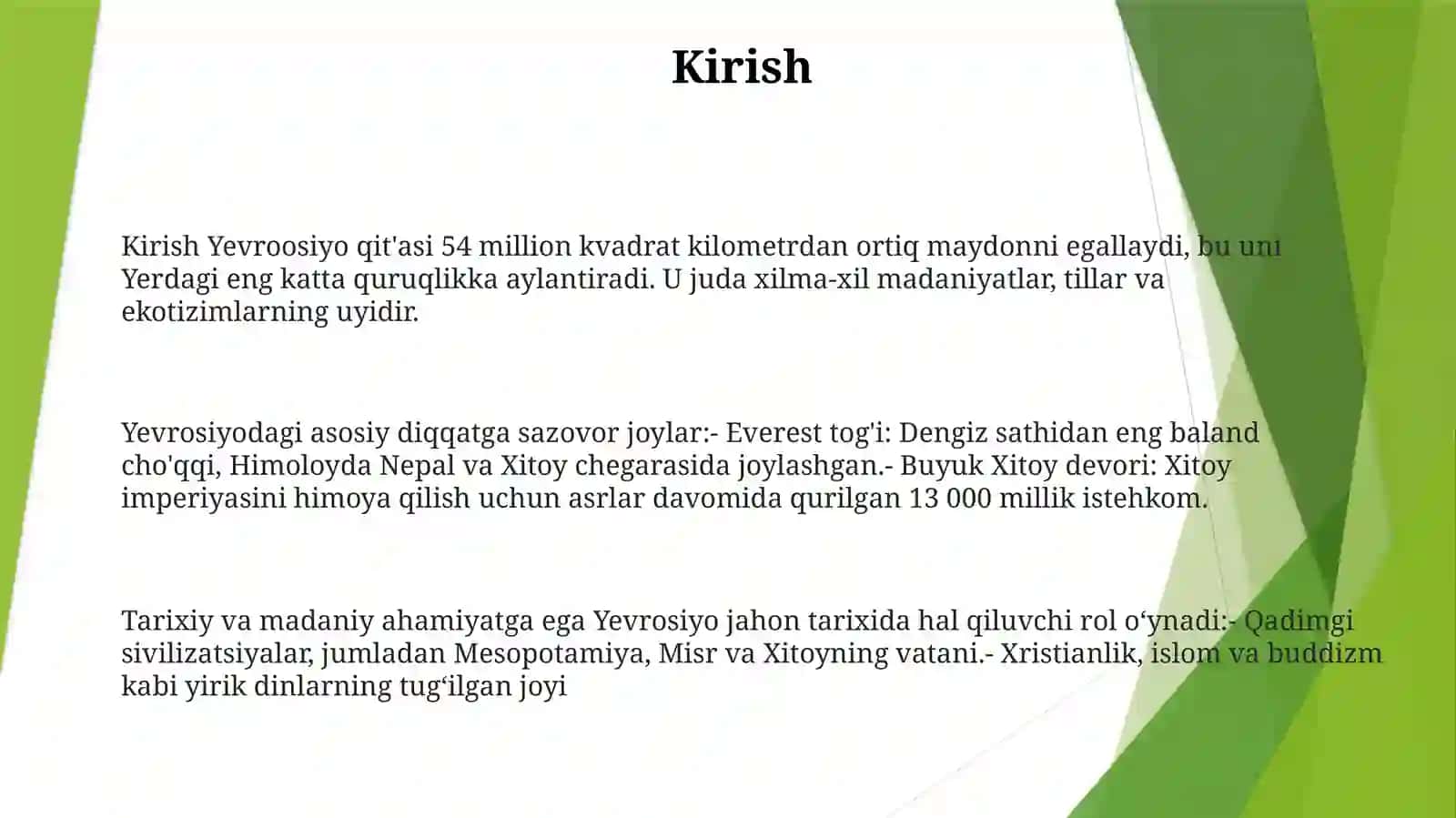Yevrosiyo Materigining Qo'Riqxona,Davlat Buyurtmaxonasi Hamda MilliyHog'Lari 2