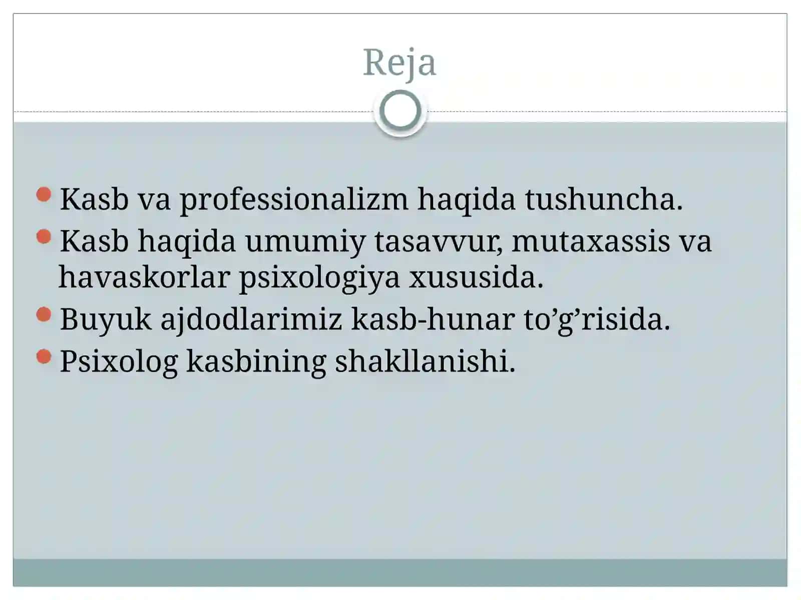 Kasblar va professionalizm-mutaxassislikka kirish fanining asosiy tushunchasi sifatida 2