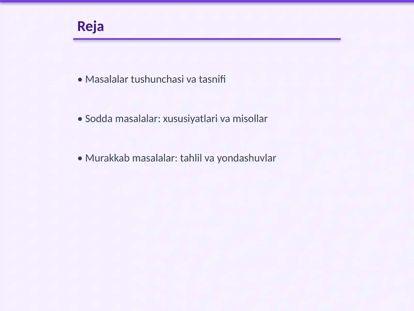 Sodda va murakkab masalalar. Masala tuzish va uni yechish 2