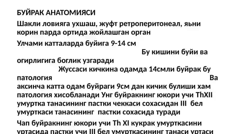 Буйраклар ултратовуш текшируви технологияси. Болалардаги буйрак касалликлари ултратовуш ташхисининг хусусиятлари, Буйрак ва сийдик тизими аномалиялари ултратовуш диагностикаси 2