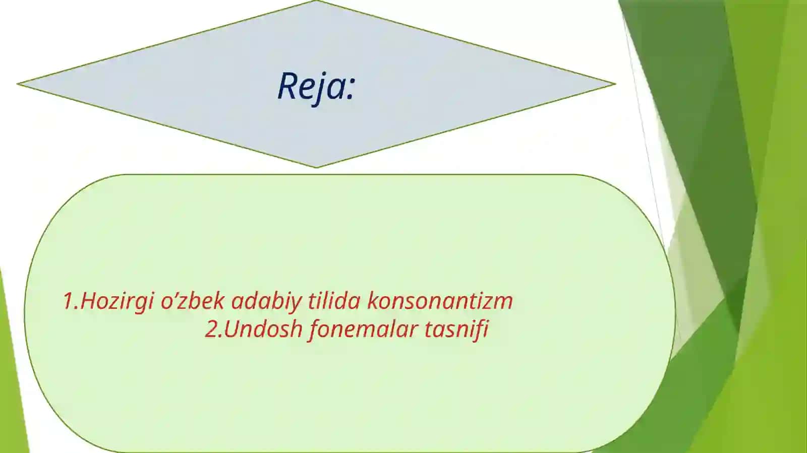 Undoshlar tasnifi 2