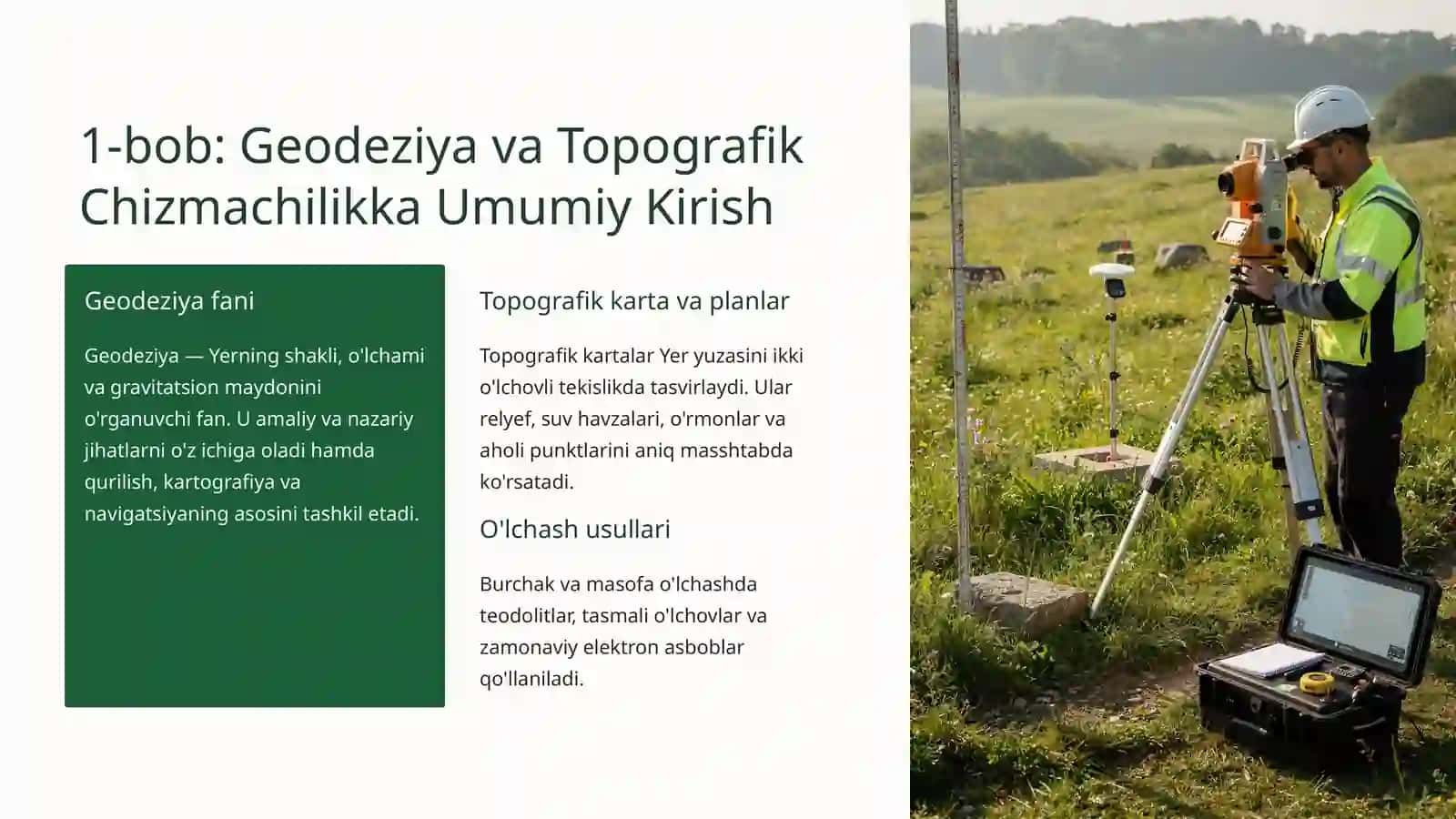 Muhandislik geodeziyasi va topografik chizmachilik asoslari 2