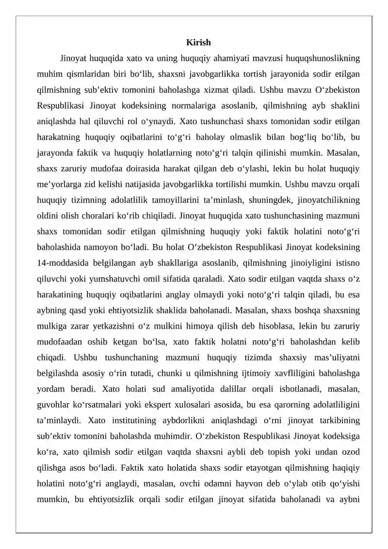 Jinoyat huquqida xato va uning huquqiy ahamiyati 2