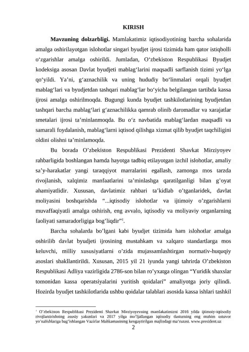 BYUDJET TASHKILOTLARIDA KASSA VA KASSA OPERATSIYALARI 2