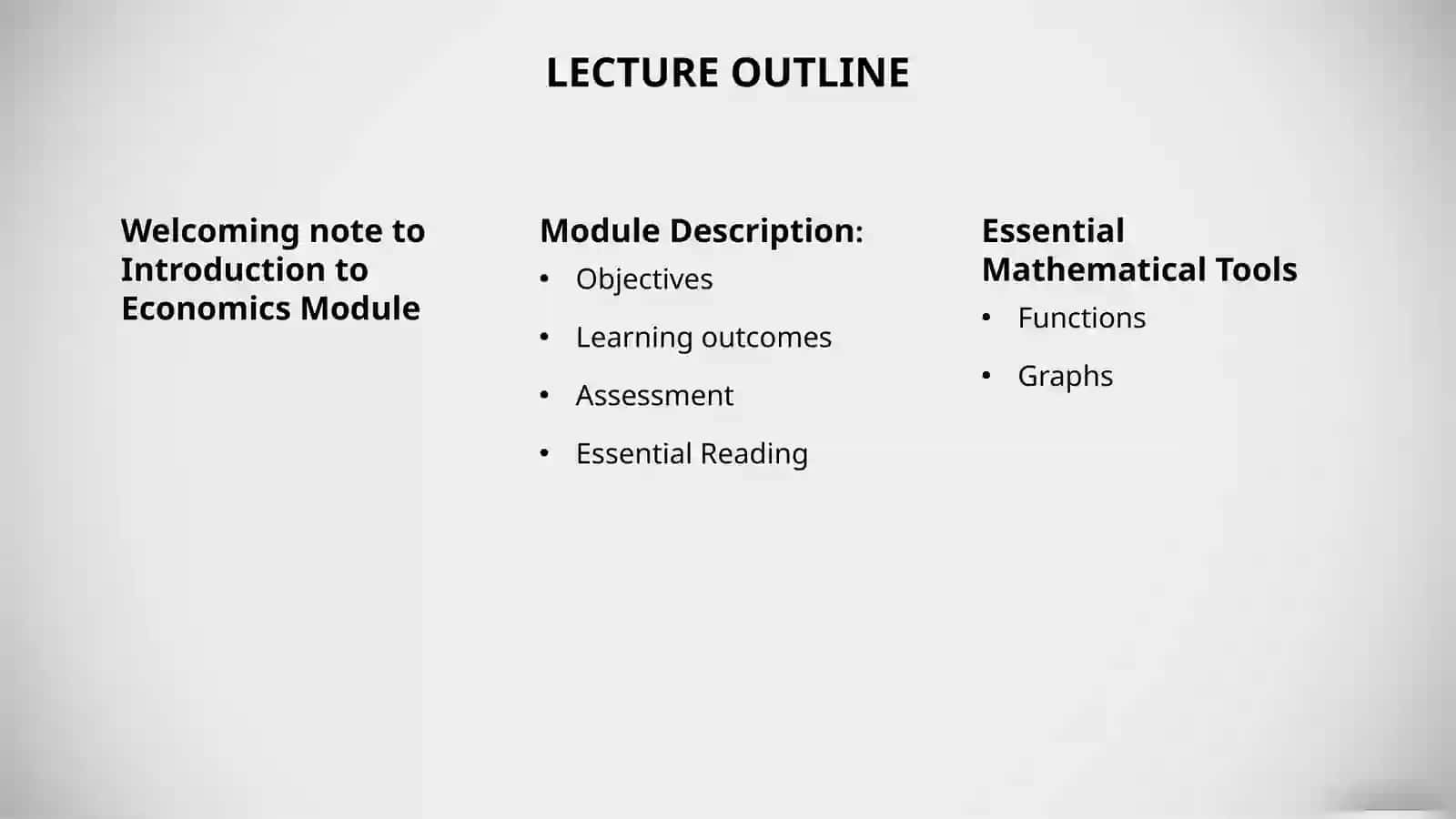 MODULE: INTRODUCTION TO ECONOMICS 2