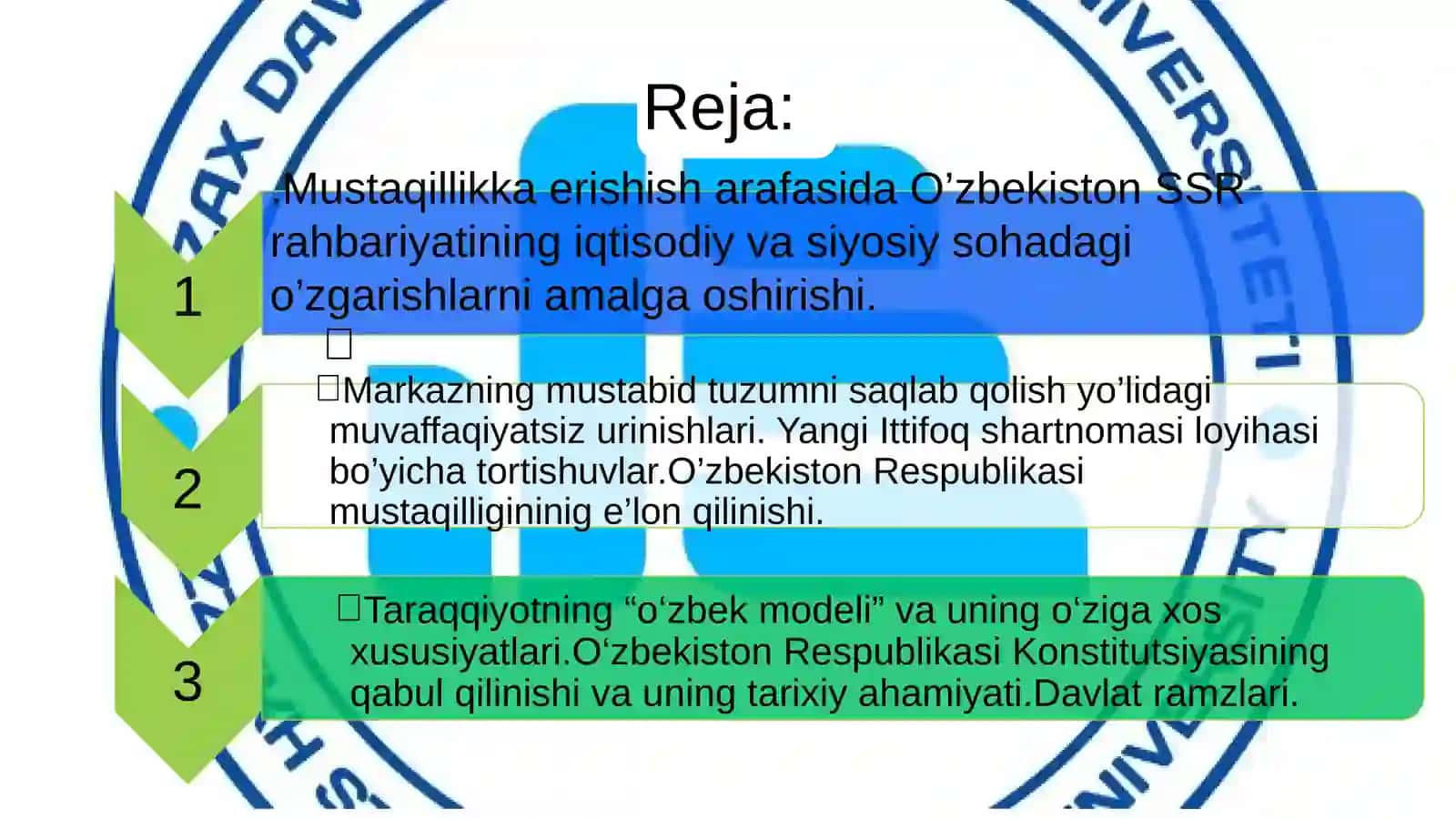 MUSTAQIL O‘ZBEKISTON RESPUBLIKASI TASHKIL TOPISHINING TARIXIY AHAMIYATI 2