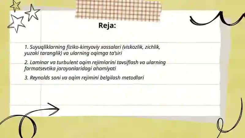 Suyuqliklarning farmatsevtika sanoatidagi harakati 2