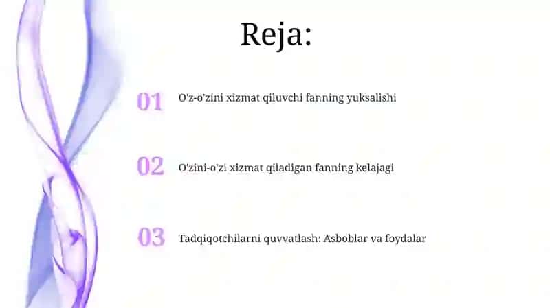 O'z o'ziga xizmat ko'rsatish texnalogiya fanida 2