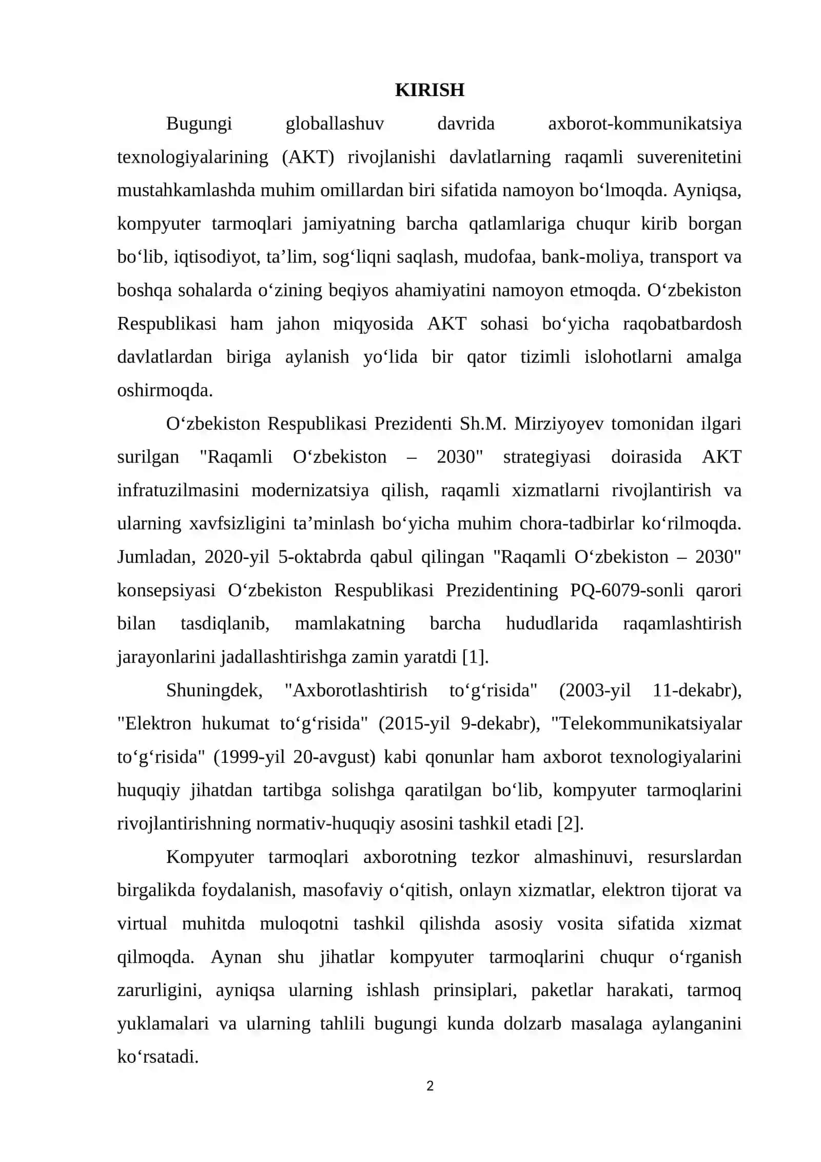 Kompyuter tarmoqlarida paketlar va hisoblash tizimi 2